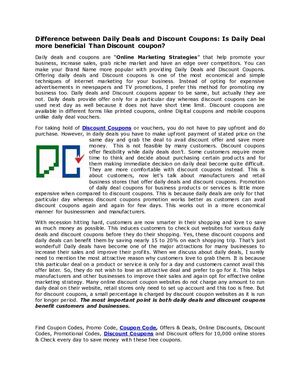 Difference Between Daily Deals and Discount Coupons