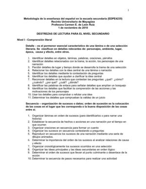Materiales SIP Día 9: Español Superior (Prof. Carmen de León)