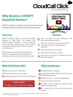 Sage CRM - Why Become a SYNETY CloudCall Partner