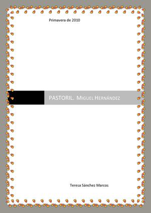 Pastoril. Miguel Hernández. Cómo trabajar un poema.