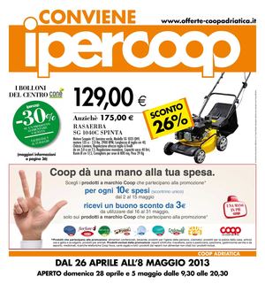 Volantino Ipercoop Conè - dal 26 aprile all'8 maggio 2013