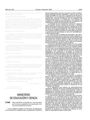 Currículo Oficial para Educación Primaria