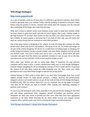 Web Design Darlington