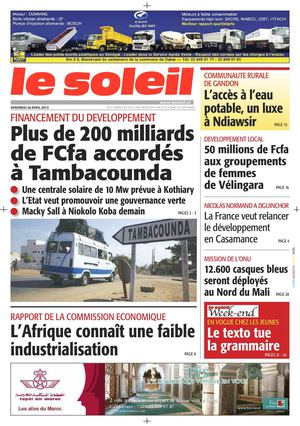 Edition du 26 Avril 2013