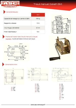 Treuil goliath 5N1 - ASC Remorques