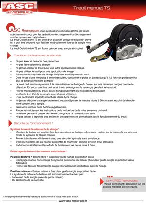 Treuil manuel TS - ASC Remorques