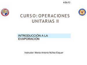 Introducción a la evaporación