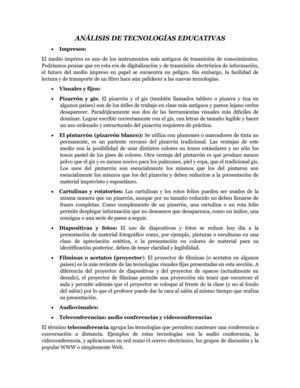ANÁLISIS DE TECNOLOGÍAS EDUCATIVAS