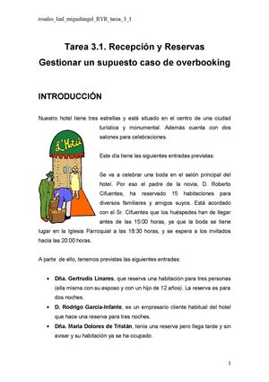 Tarea 3-1 de Recepción y Reservas