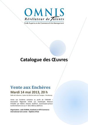 Catalogue de présentation des oeuvres 