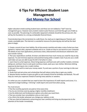 6 Tips For Efficient Student Loan Management
