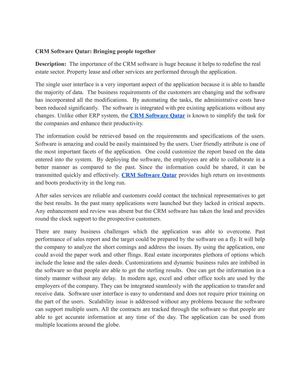 CRM Software Qatar: Bringing people together