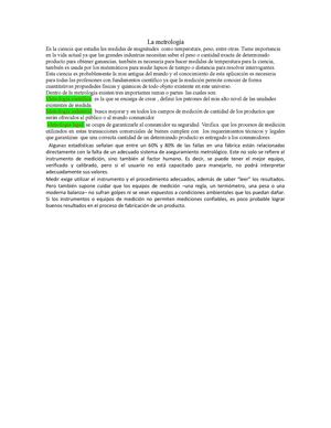 la metrologia