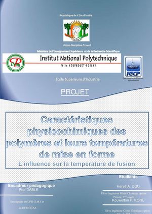 Caractéristiques physico chimiques des polymères