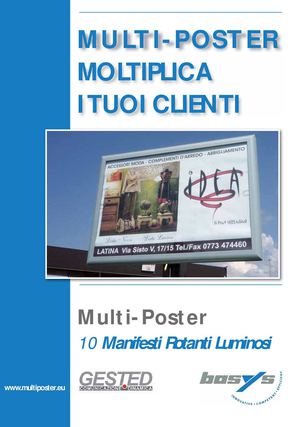 Impianti pubblicitari MULTIPOSTER 10 pubblicità rotanti luminose