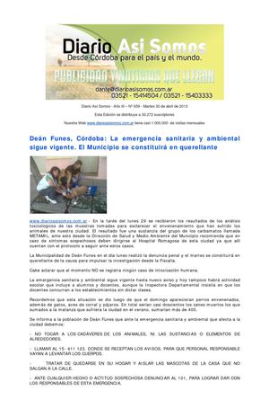 Diario Así Somos. Nº 659. Martes 30 de abril de 2013