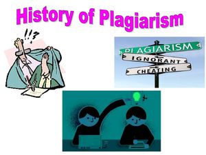 History of Plagiarism