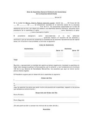 Acta de Asamblea General Ordinaria de Accionistas
