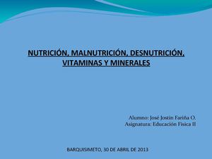 Mapa mental de nutrición, malnutrición, desnutrición
