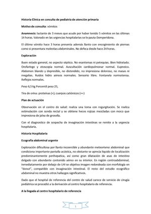 Caso clínico de Invaginación Intestinal