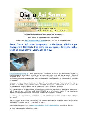 Diario Así Somos. Nº 660. Jueves 2 de mayo de 2013