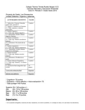 Actividades y su valoración