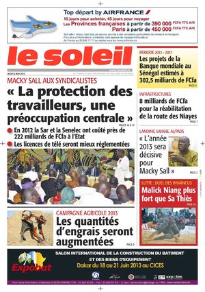 Edition du 2 Mai 2013