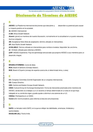 Diccionario de terminos de AIESEC
