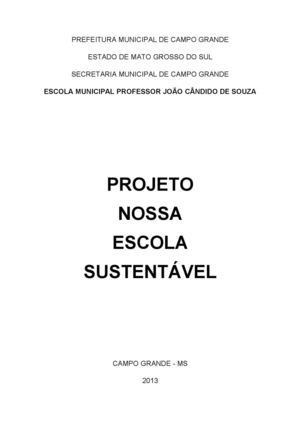 PROJETO NOSSA ESCOLA SUSTENTÁVEL