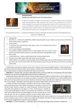 (PDF) DVD - Le Meraviglie della Creazione rivelano la Gloria di Dio