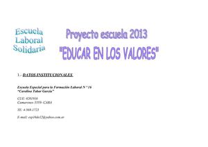Proyecto Escuela 2013
