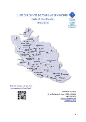 Annuaire Offices de Tourisme de Vaucluse