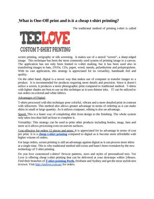 What is One-Off print and is it a cheap t-shirt printing?