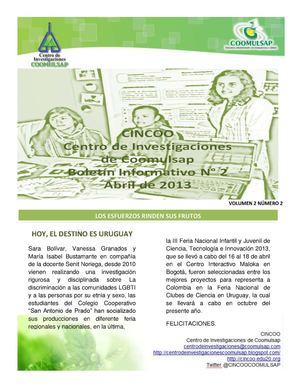 BOLETÍN INFORMATIVO Nº 2 CINCOO INNOVA