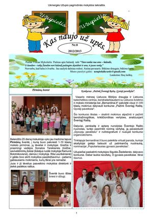 Ukmergės Užupio vidurinės mokyklos laikraštėlis Užupietis 2012/2013. Nr.8