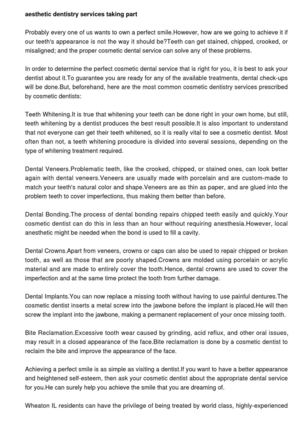 Aesthetic dentistry services taking part in Wheaton IL