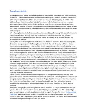 Towing Services Nashville | Call (615) 209-9055 | Nashville TN Towing Services