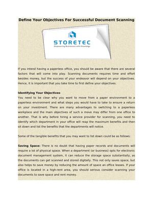 Define Your Objectives For Successful Document Scanning