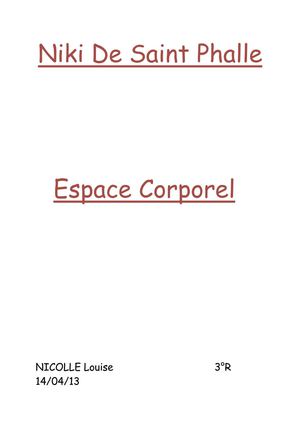 Niki De Saint Phalle - Espace Corporel