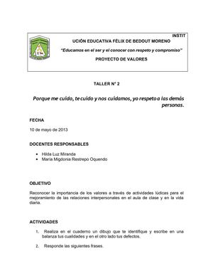 PROYECTO DE VALORES 2013 (1)