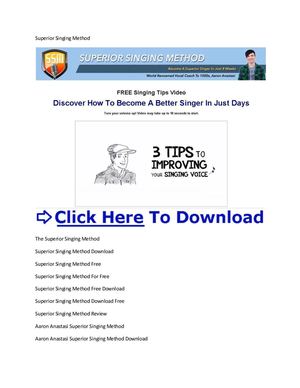 Reviews On Superior Singing Method + Does Superior Singing Method Work