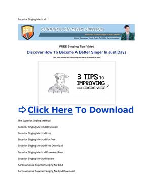 Superior Singing Method Download Free + Superior Singing Method Cost