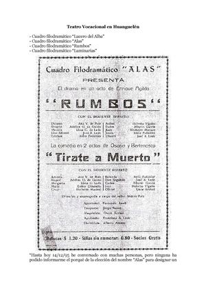 Teatro vocacional en Huanguelén