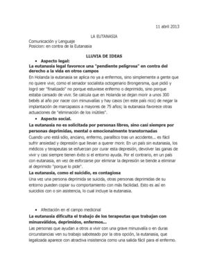 Lluvia de ideas acerca de la Eutanasia