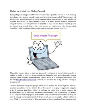 Forgot Windows 7 Password