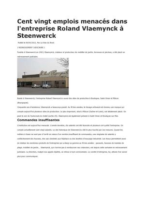 120 Licenciements pour le Tissage Roland Wlaemynck Steenwerck.