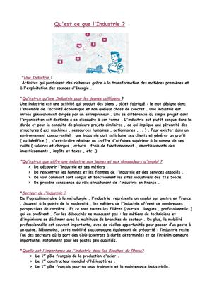 Qu'est ce qu'une industrie