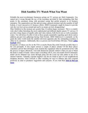 Dish Satellite TV- Watch What You Want