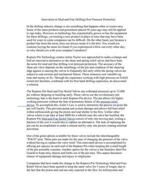 Innovation in Mud and Frac Drilling Over Pressure Protection