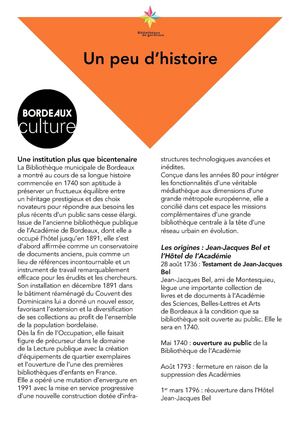 Historique de la bibliothèque de Bordeaux